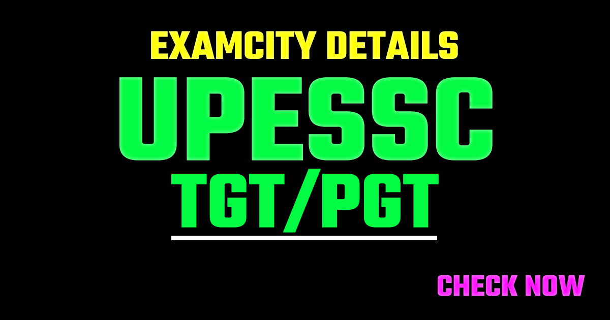 UP PGT Exam City Details 2026