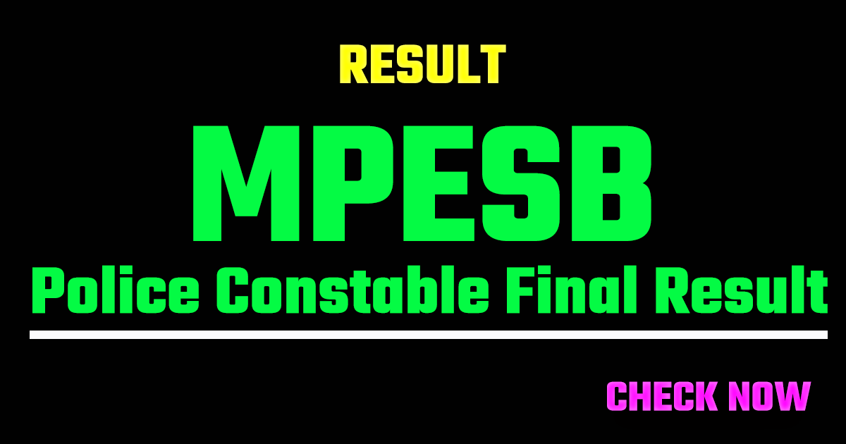 MPESB Police Constable Final Result 2026 Out