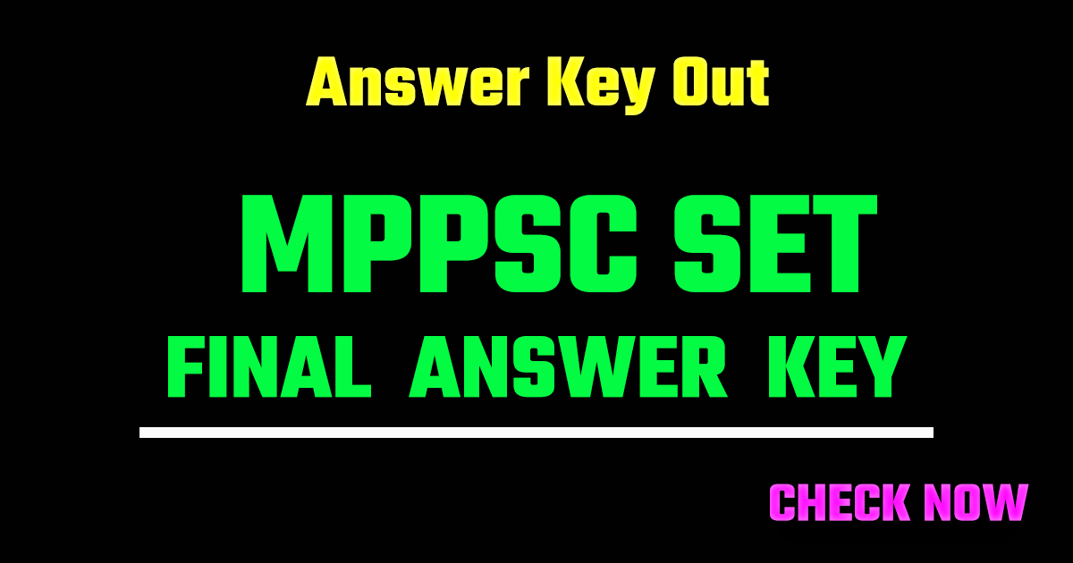 MPPSC SET Final Answer Key 2026 Released