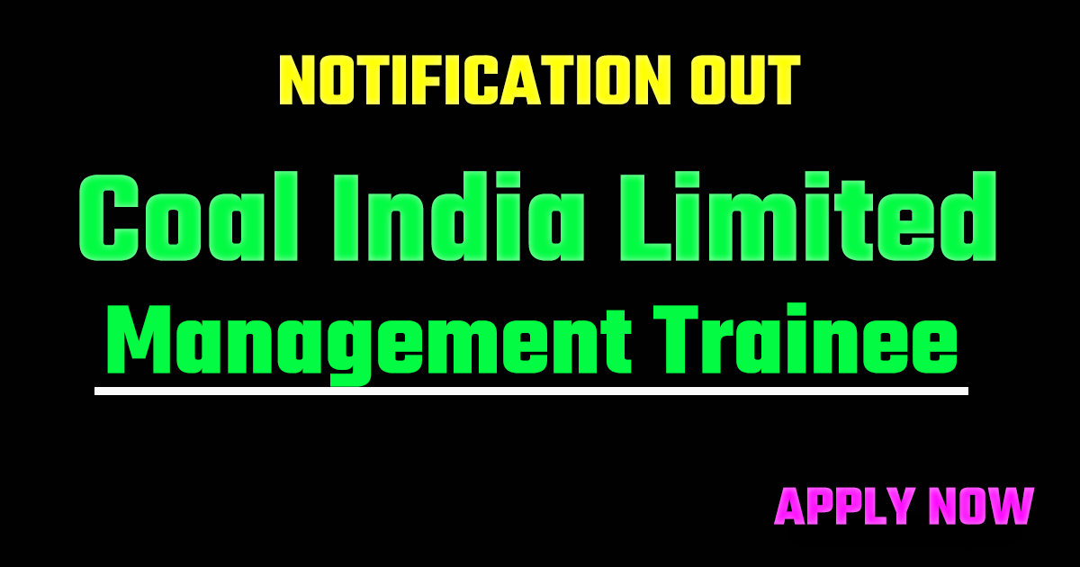 Coal India MT Recruitment 2026