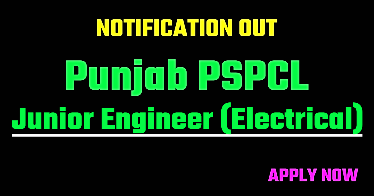 Punjab PSPCL JE Electrical Online Form 2026 Apply Online