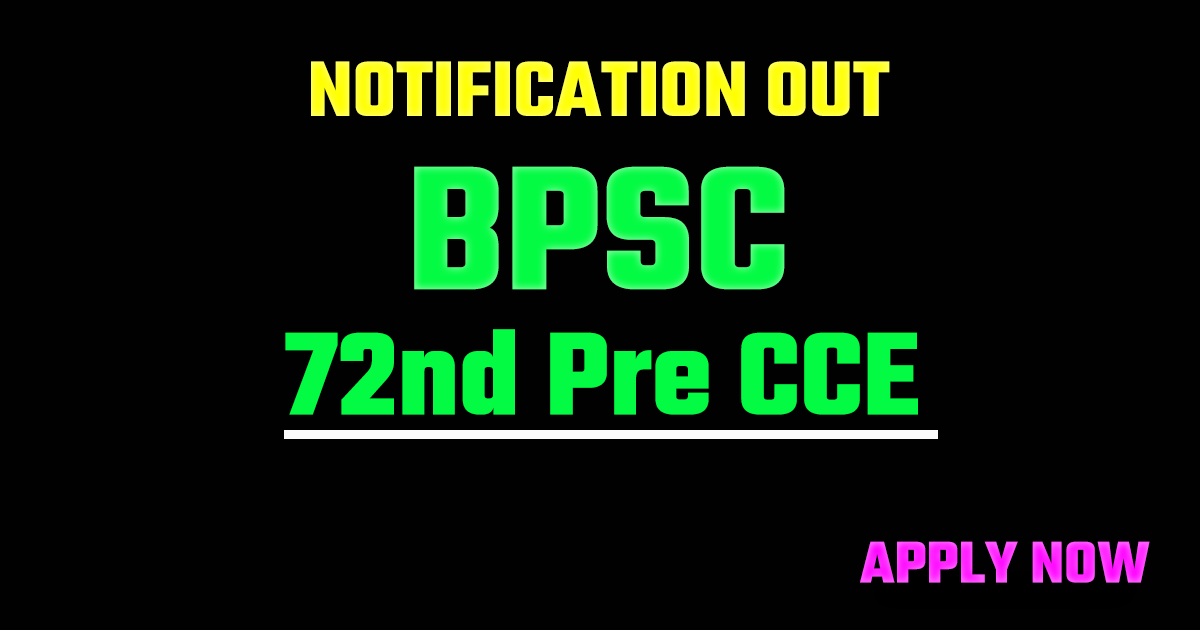 BPSC 72nd pre recruitment 2026 apply online